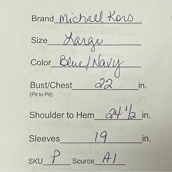 Michael Kors Blue Pebble Print Ruffle Sleeve Blouse Casual Boho Chic Top L - Picture 9 of 9